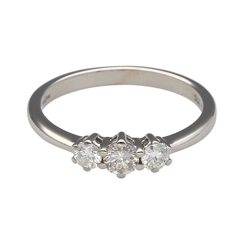 18ct White Gold & Diamond Set Trilogy Ring