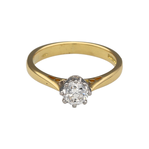 18ct Gold & Diamond Set Solitaire Ring