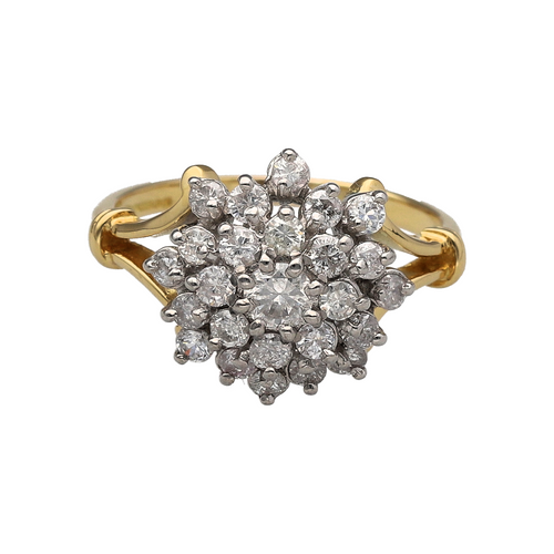 18ct Gold & Diamond Set Cluster Ring