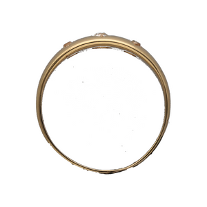18ct Gold & Diamond Starburst Set Trilogy Vintage Band Ring