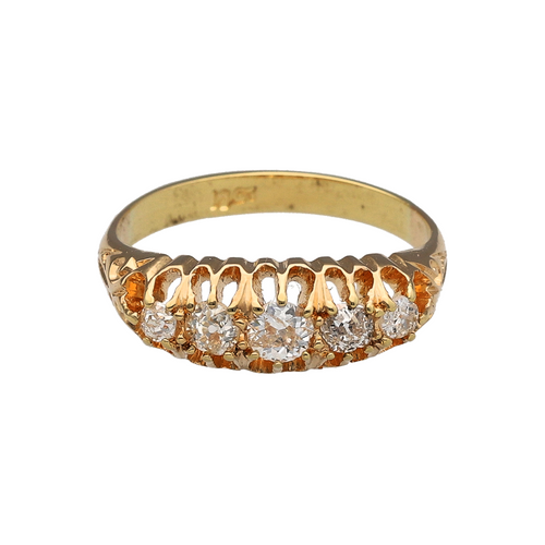 18ct Gold & Diamond Set Edwardian Style Band Ring