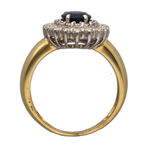 18ct Gold Diamond & Sapphire Set Cluster Ring