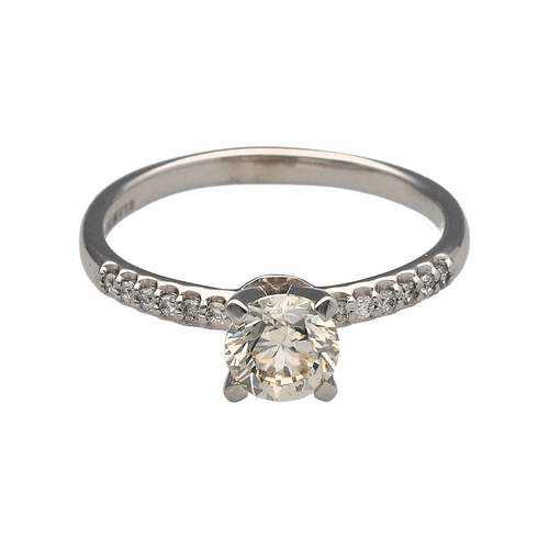 14ct White Gold & Diamond Set Solitaire Ring