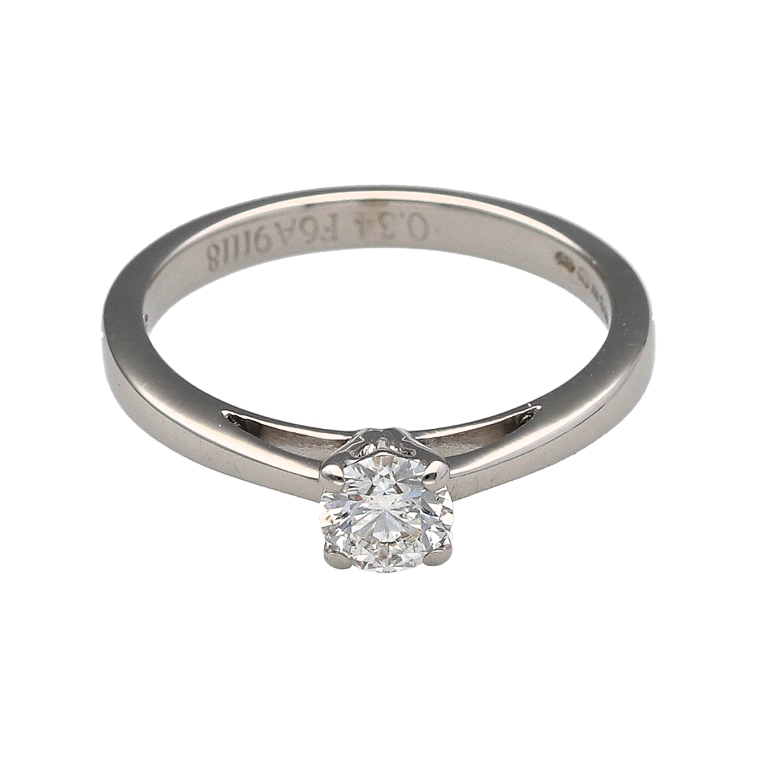 18ct White Gold & Diamond Set Solitaire Ring