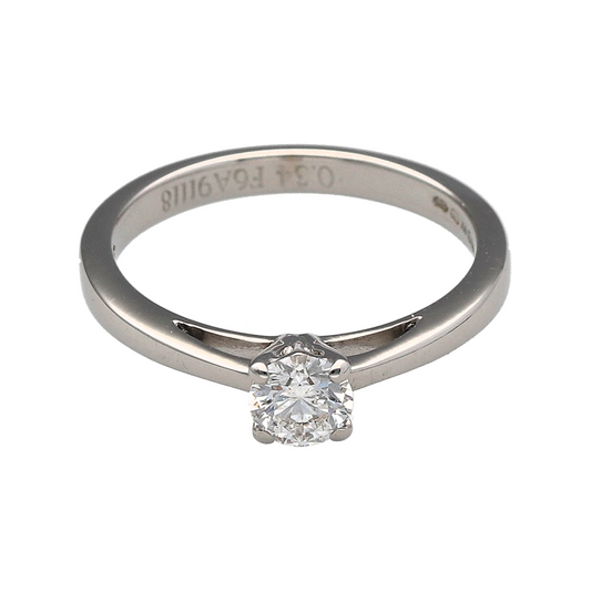 18ct White Gold & Diamond Set Solitaire Ring
