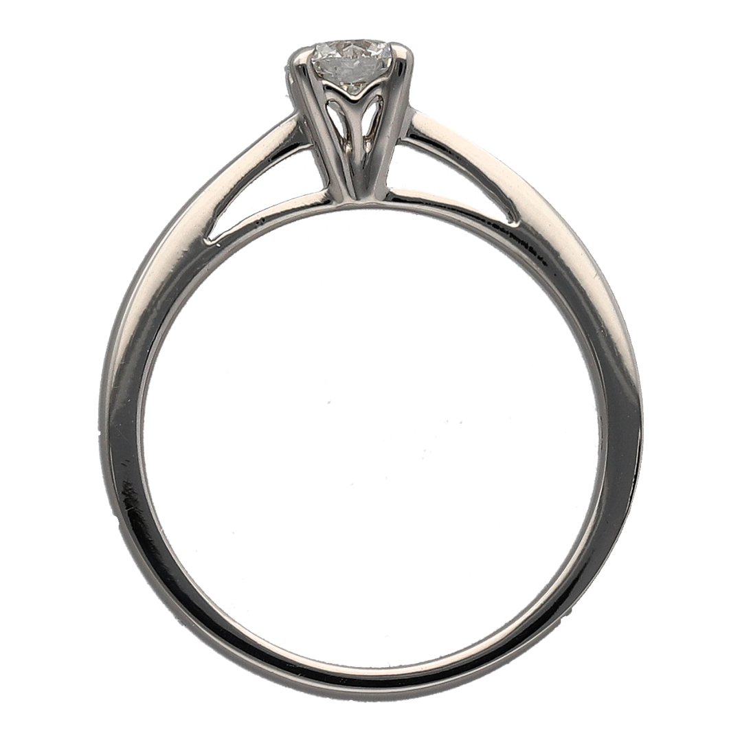 18ct White Gold & Diamond Set Solitaire Ring