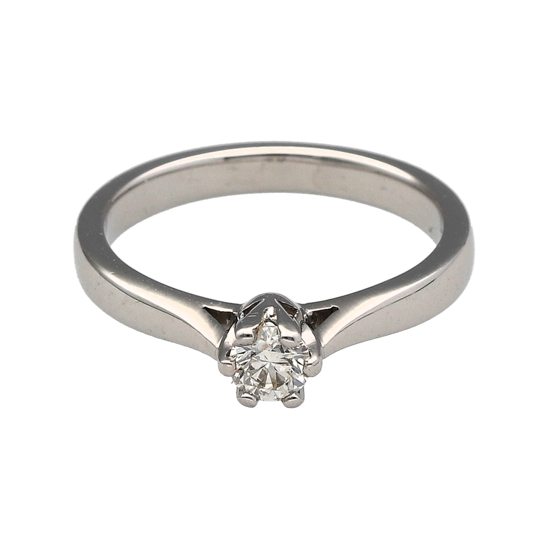 18ct White Gold & Diamond Set Solitaire Ring