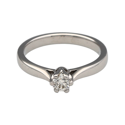 18ct White Gold & Diamond Set Solitaire Ring