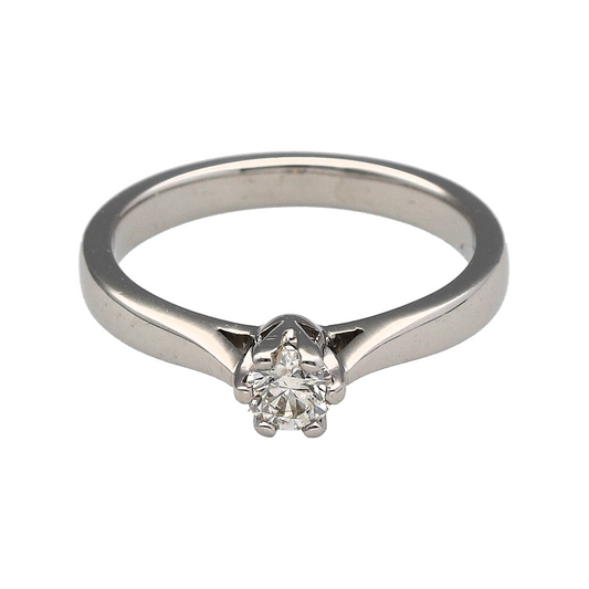 18ct White Gold & Diamond Set Solitaire Ring