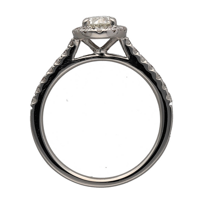 18ct White Gold & Diamond Set Oval Halo Ring