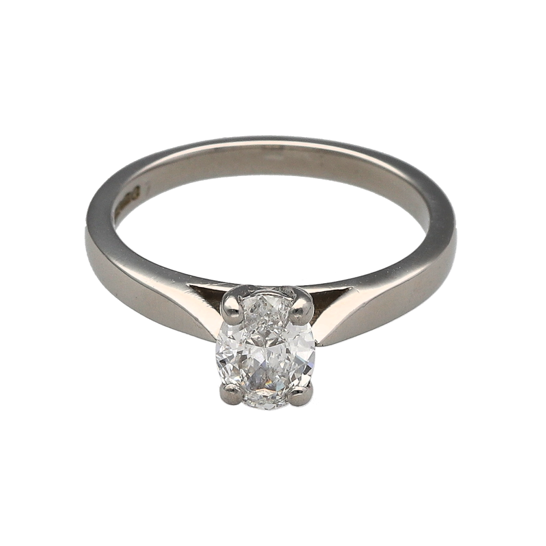 Platinum & Diamond Oval Solitaire Ring