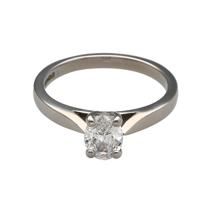 Platinum & Diamond Oval Solitaire Ring