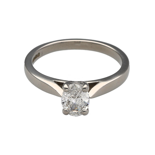 Platinum & Diamond Oval Solitaire Ring