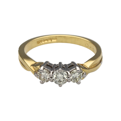 18ct Gold & Diamond Set Trilogy Ring