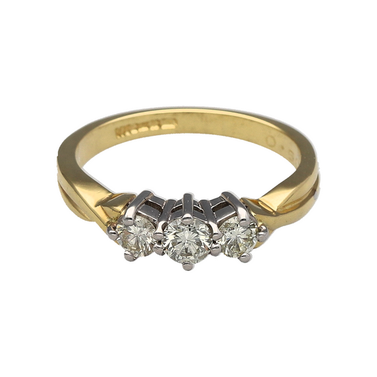 18ct Gold & Diamond Set Trilogy Ring