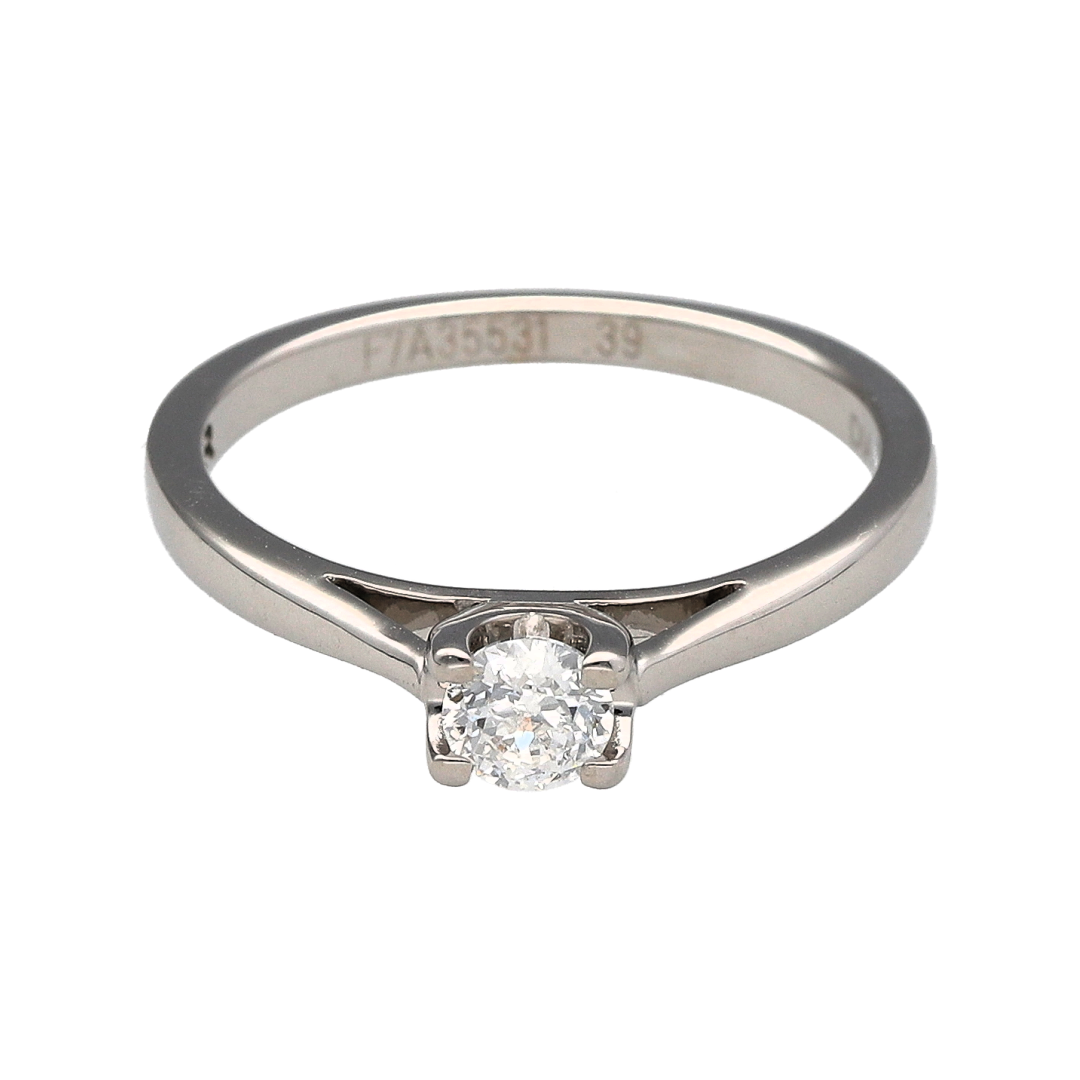 18ct White Gold & Diamond Set Solitaire Ring