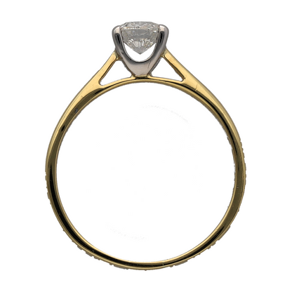 18ct Gold & Diamond Set Solitaire Ring