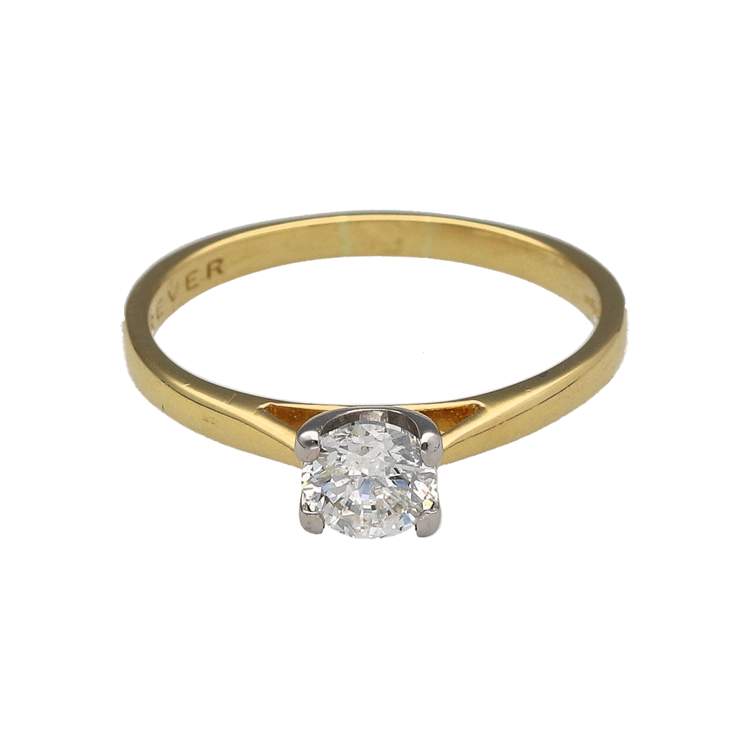 18ct Gold & Diamond Set Solitaire Ring