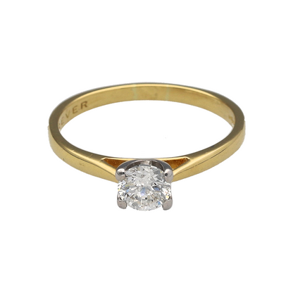 18ct Gold & Diamond Set Solitaire Ring