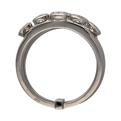 18ct White Gold & Diamond Set Five Band Bubble Ring
