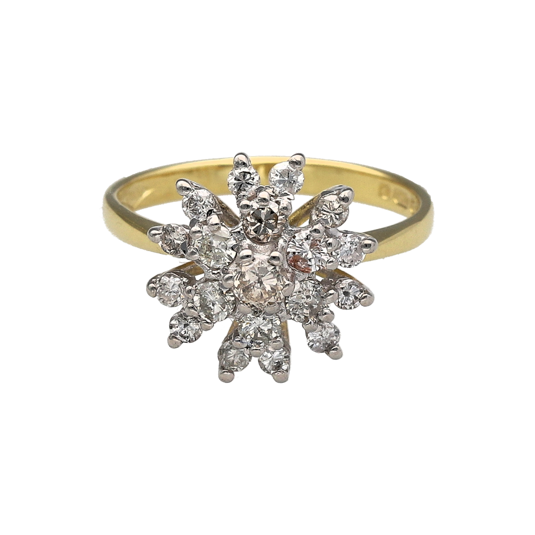 18ct Gold & Diamond Set Cluster Ring