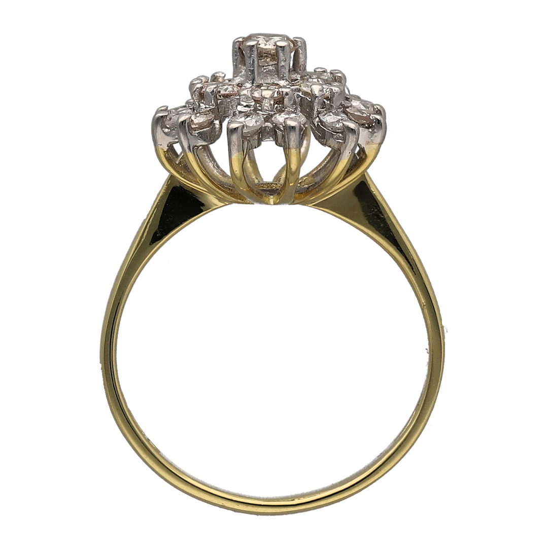 18ct Gold & Diamond Set Cluster Ring