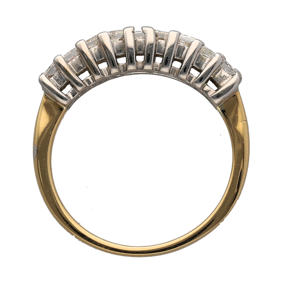 18ct Gold & Diamond Princess Cut Band Ring
