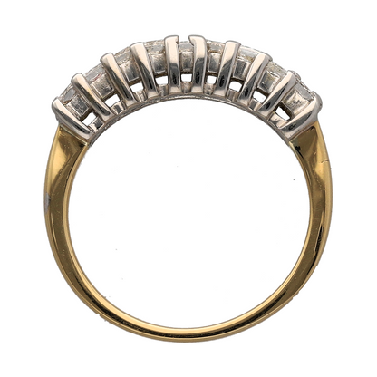 18ct Gold & Diamond Princess Cut Band Ring