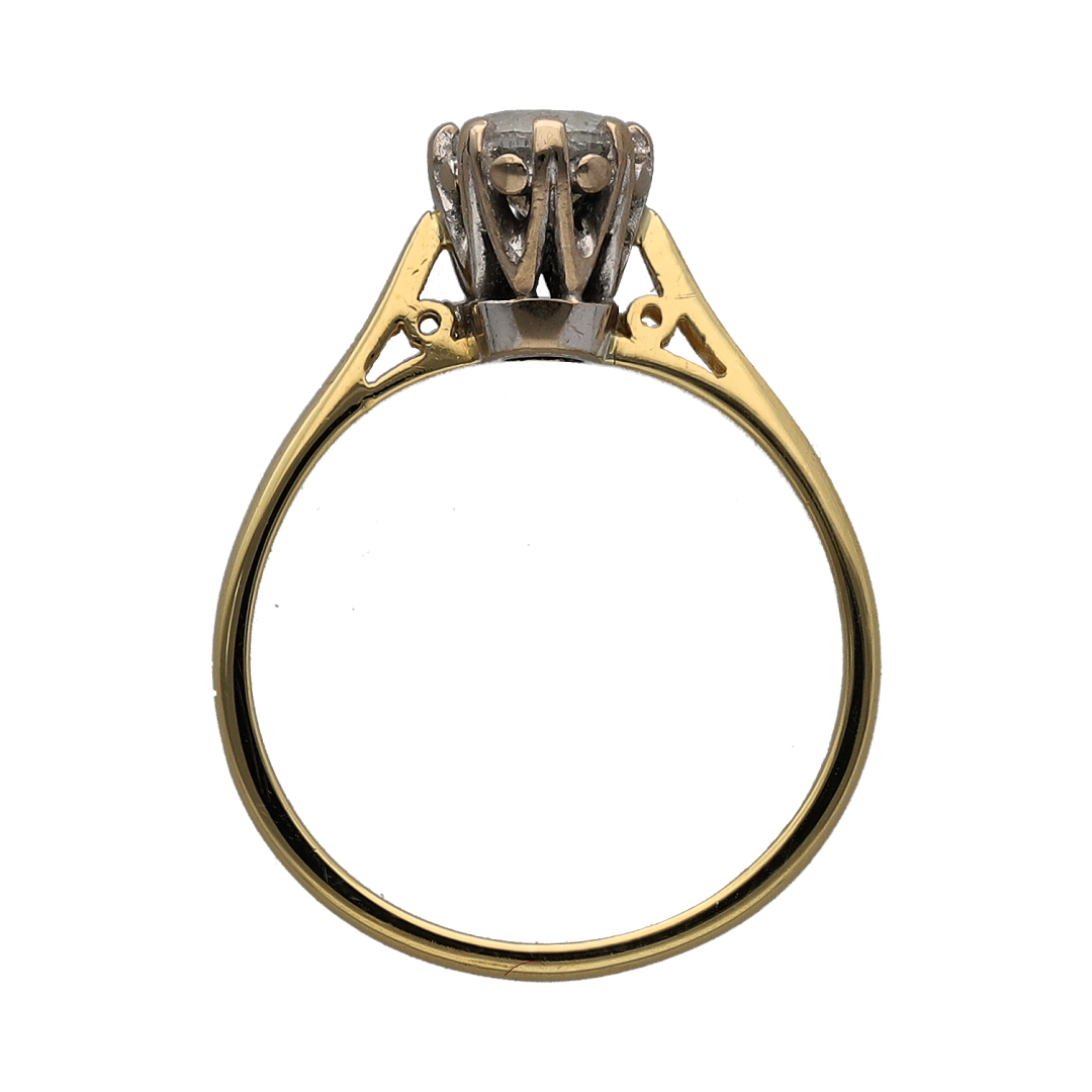 18ct Gold & Diamond Set Solitaire Ring
