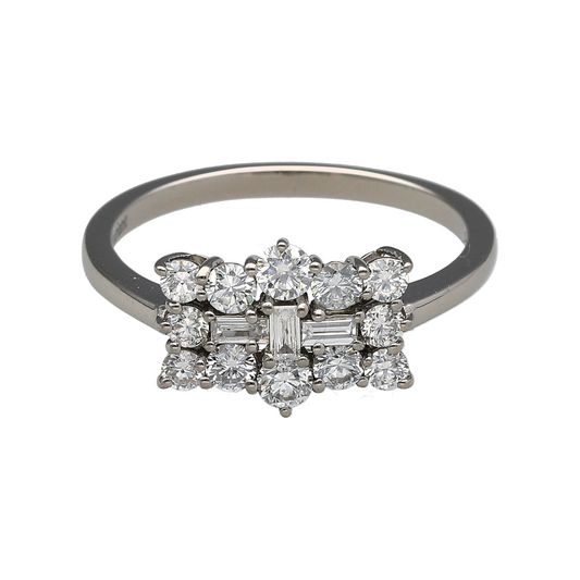 Platinum & Diamond Set Cluster Ring