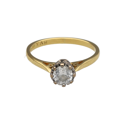 18ct Gold & Diamond Set Solitaire Ring