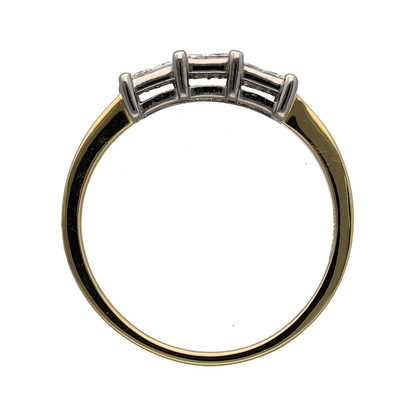 18ct Gold & Diamond Illusion Set Princess Cut Trilogy Ring