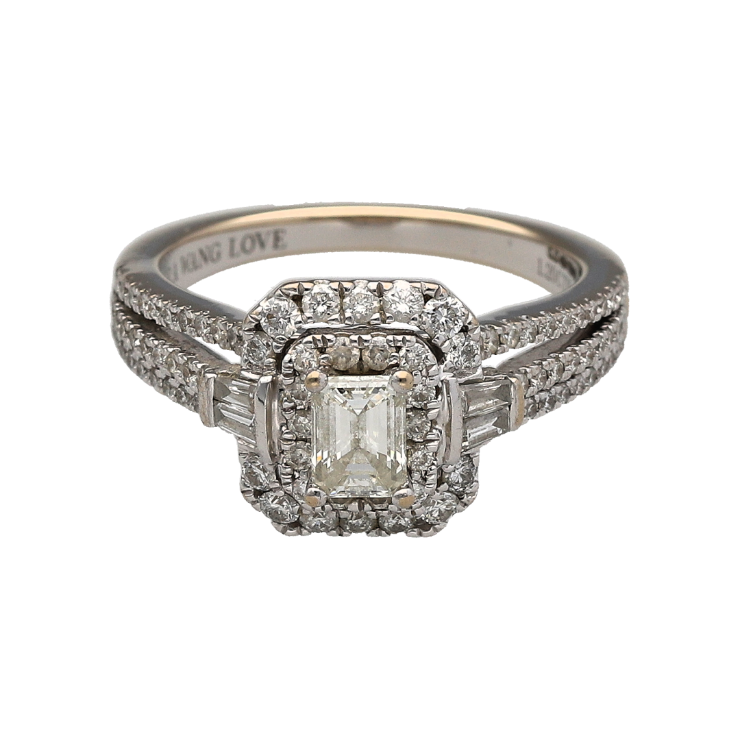 18ct White Gold & Diamond Set Cluster Halo Ring