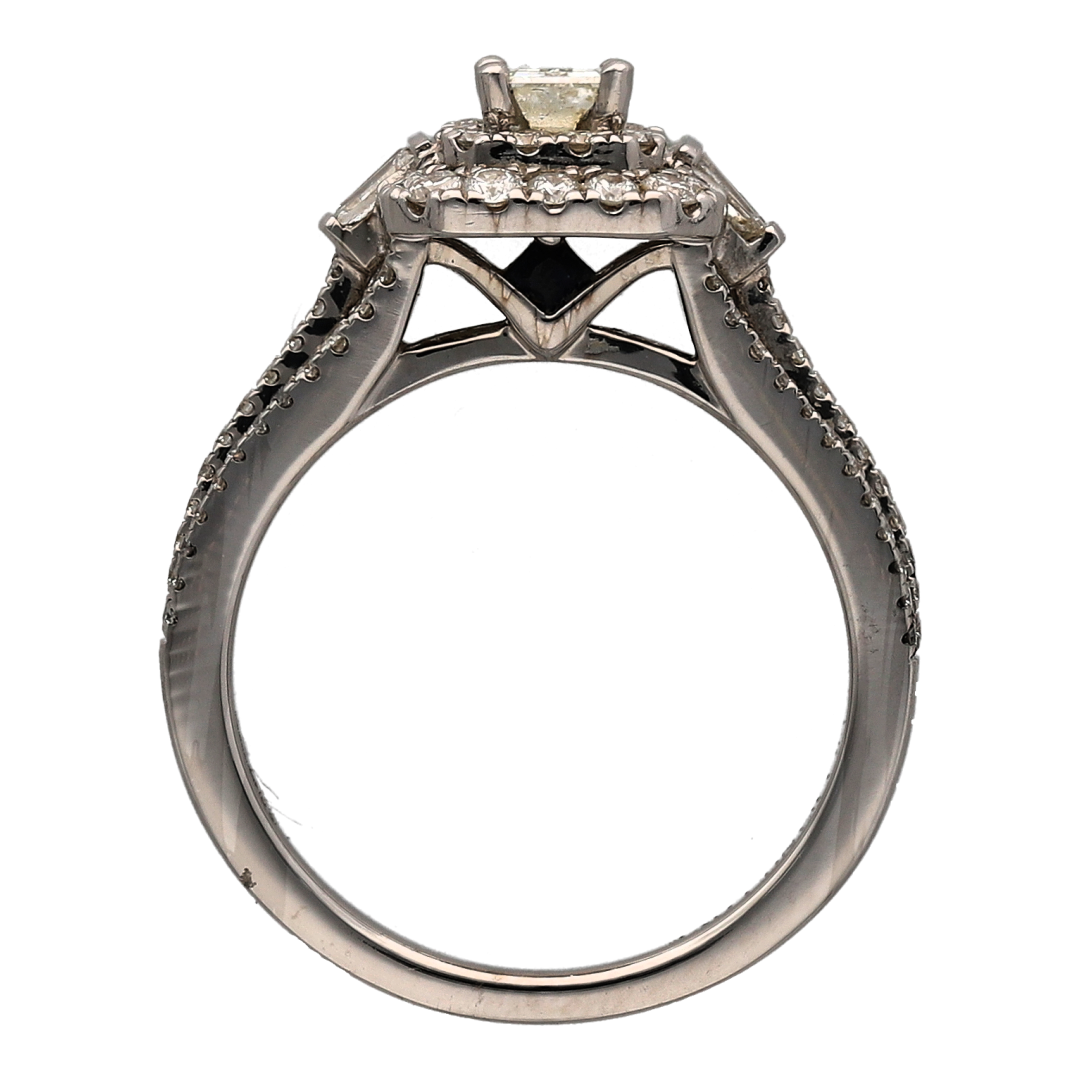 18ct White Gold & Diamond Set Cluster Halo Ring