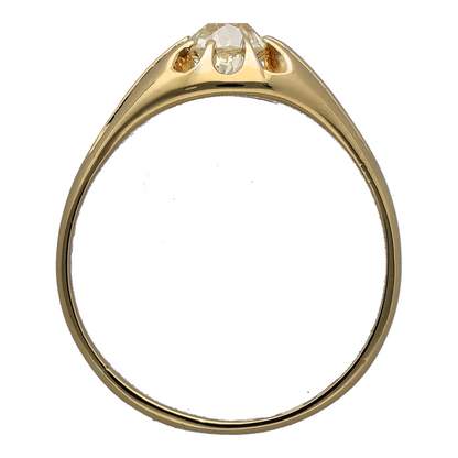 18ct Gold & Diamond Set Vintage Solitaire Old Cut Ring