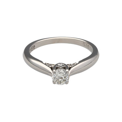 18ct White Gold & Diamond Set Solitaire Ring