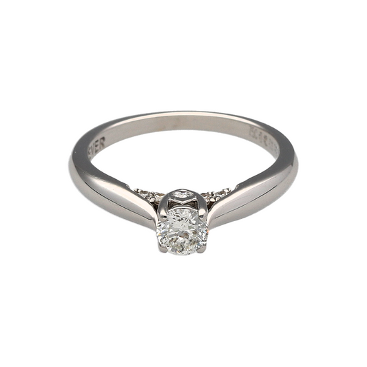 18ct White Gold & Diamond Set Solitaire Ring