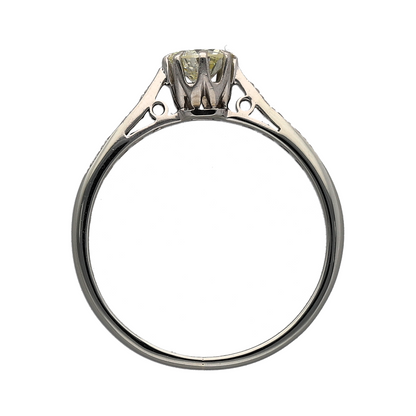 18ct White Gold & Platinum Diamond Set Solitaire Ring