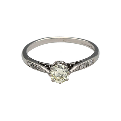 18ct White Gold & Platinum Diamond Set Solitaire Ring