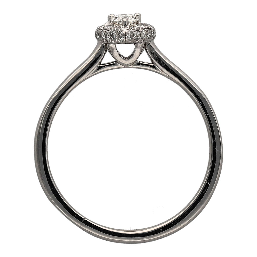 Platinum & Diamond Set Teardrop Halo Ring