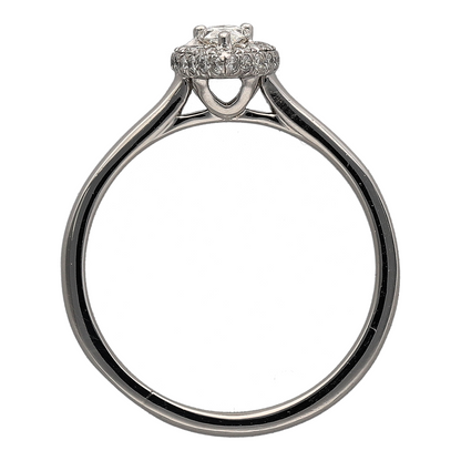 Platinum & Diamond Set Teardrop Halo Ring