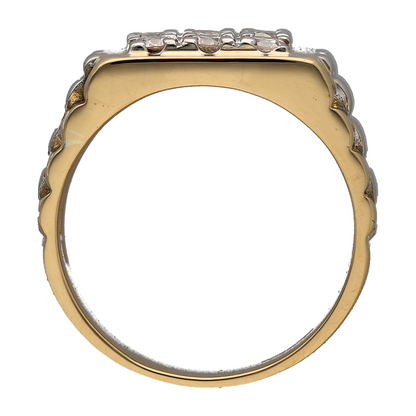 18ct Gold & Diamond Set Watch Style Signet Ring