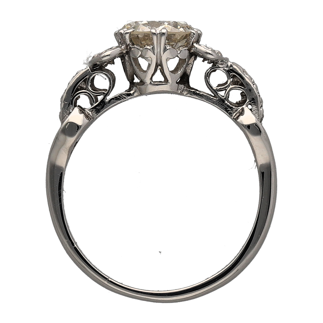 18ct White Gold & Diamond Set Solitaire Ring