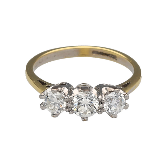 18ct Gold & Diamond Set Trilogy Ring