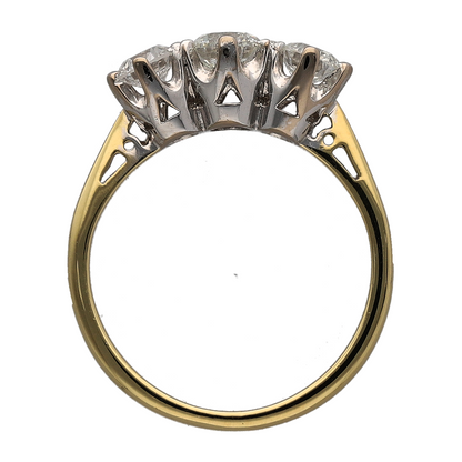 18ct Gold & Diamond Set Trilogy Ring