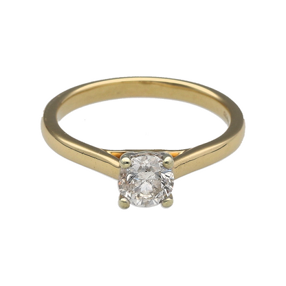 14ct Gold & Diamond Set Solitaire Ring
