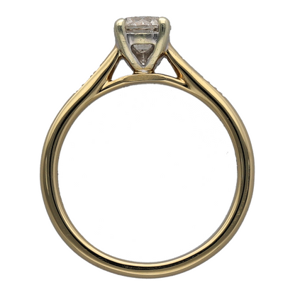 14ct Gold & Diamond Set Solitaire Ring