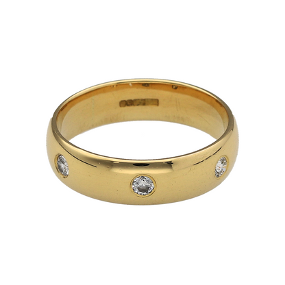 18ct Gold & Diamond Set Trilogy Band Ring