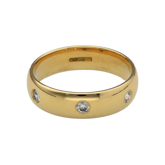 18ct Gold & Diamond Set Trilogy Band Ring