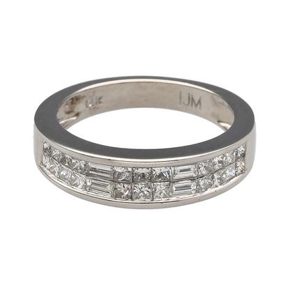 14ct White Gold & Diamond Set Band Ring